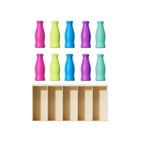 1 Set Bottle Color Matching Toy with 10/20 Colorful Bottles Children Toddlers Boys Girls Memory Training Bottle Color Match Educational Board Game