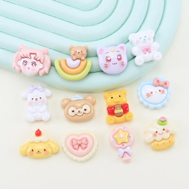 Glossy Cute Animal DIY Resin Accessories for Phone Cases & Hair Clips