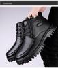 Men's Extra Large Leather High-Top Boots - Business Casual Style with Big Toe Cap and Plus Velvet Lining