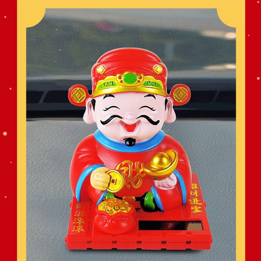 Creative Solar Swinging God of Wealth Cartoon Auto Interior Decoration  Home Decor