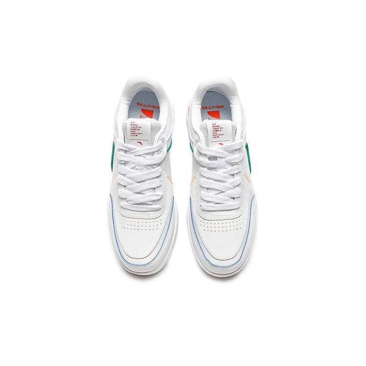 Anta Slip Resistant Abrasion Resistant Low Top Skateboard Shoes Men's White Yellow 112148081R-3