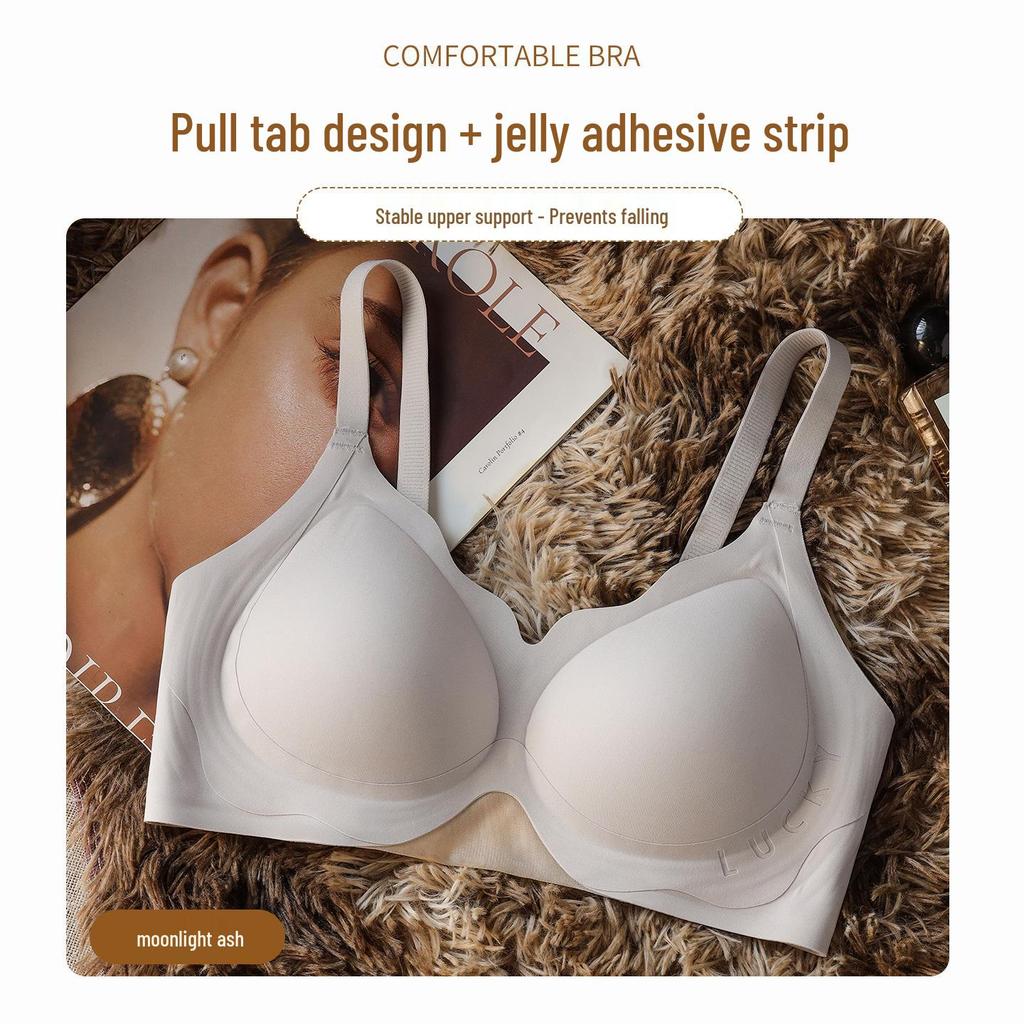 Spring Summer Push-Up Jelly Foam Bra - Anti-Sagging, Underarm Shaping, Steel Ring Support, Markless Design