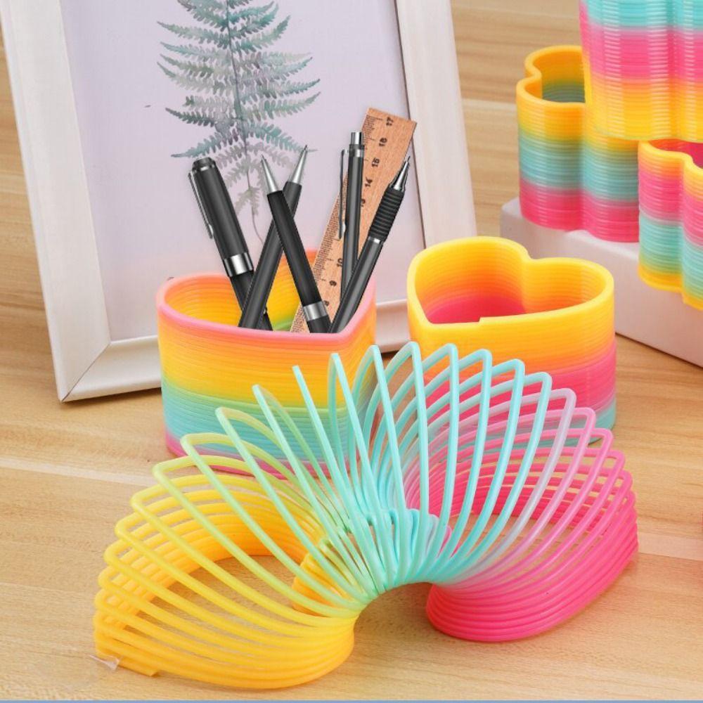 5pcs Multi-Shape Creative Spring Coil Kids Boys Girls Puzzle Toys New Rainbow Magic Springs Toys