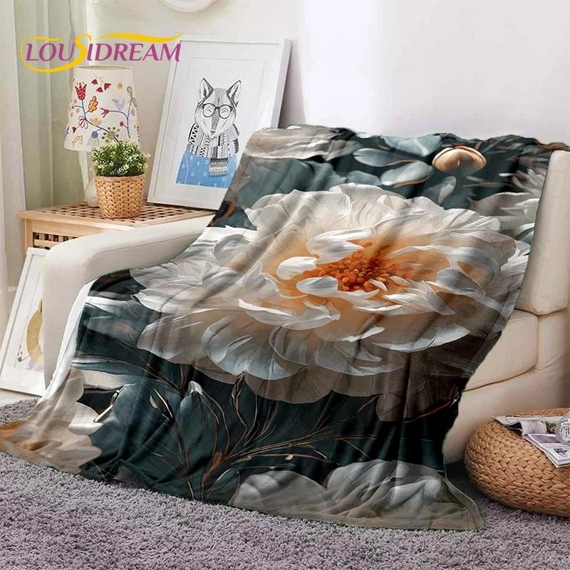 Traum Sonnenblumen Nordische Gänseblümchen Weiche Flanelldecke für Bett Schlafzimmer Sofa Picknick, Tagesdecke zum Zudecken Outdoor Freizeit Nickerchen Geschenk