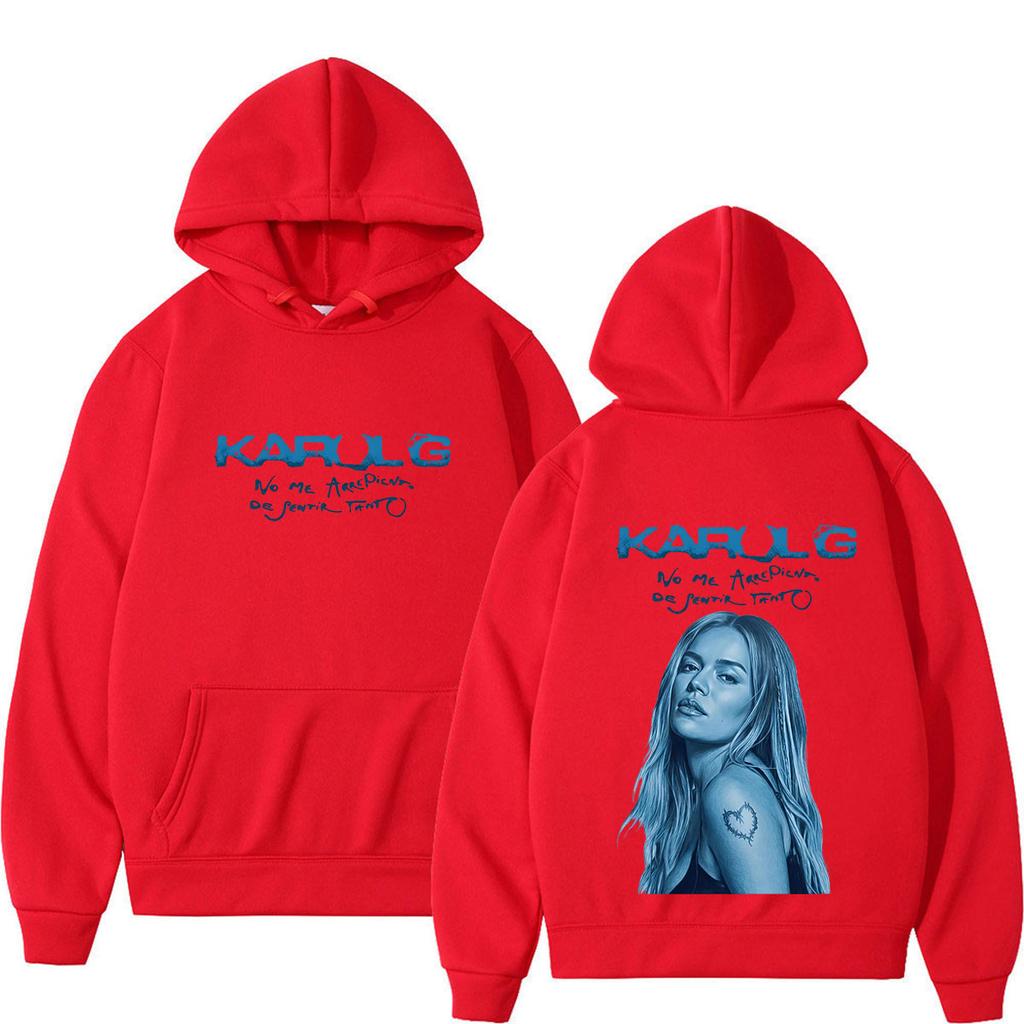Karol G Album No Me Arrepiento De Sentir Tanto Hoodie Men Women Fashion Long Sleeves Casual Sweatshirt Fan Gifts