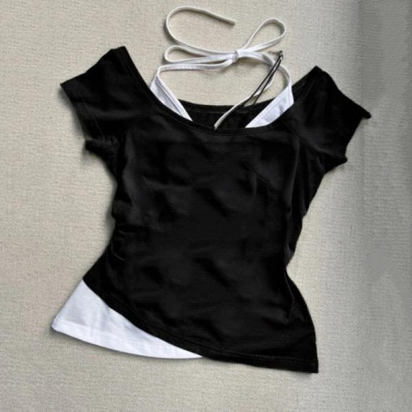 

Женская винтажная панк-футболка 90-х годов, уличная одежда, сексуальный готический облегающий кроп-топ с коротким рукавом, повседневная футболка хот-герл, Харадзюку Y2k L