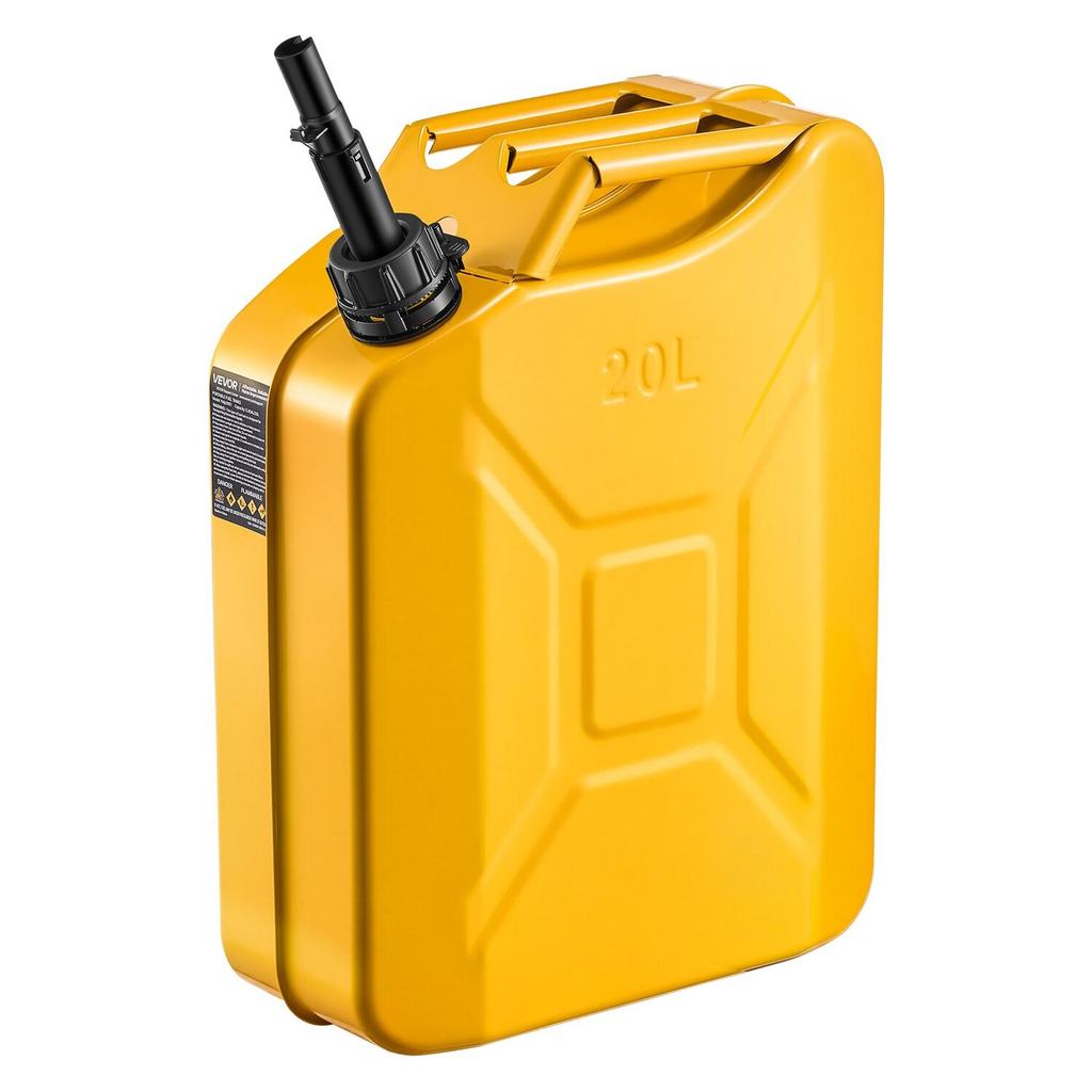 Metal Fuel Container, 20 L, Fuel Jerry Can with Spout and Comfort Handle, 6 L/min Max Flow Rate, Leakproof & Corrosion-resistant Metal Gas Tank Most