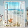Simulation Window Beach Forest Outdoor Shower Curtain Tropical Seaside Landscape Bohemian Cloth Hanging Curtains Bathroom Decor