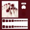 24Pcs Glossy Lake Blue Press On Toenails Full Coverage Artificial Acrylic Fake Toe Nails Removable Wearable Nail Art