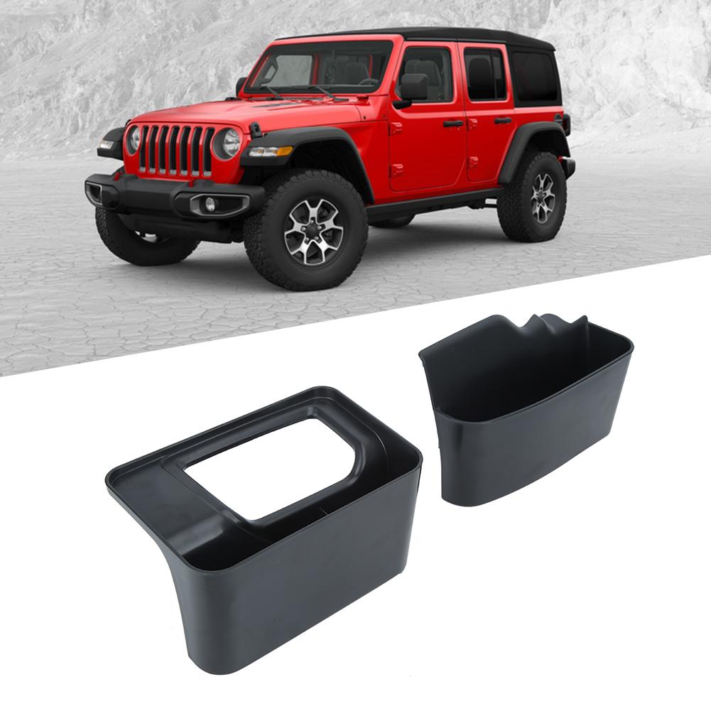 2Pcs Set Gear Box Organizer Container Auto Interior Accessory Fit for Jeep Wrangler JL 2018 2019