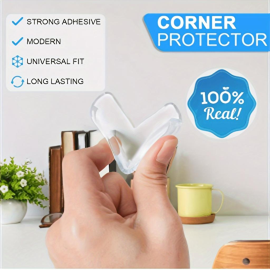 4er-Pack Antikollisions-Eckstreifen, Fenster, Tische, Kantenverkleidung, Sicherheits-Antikollisions-Silikon-Weiche Rechtwinkelaufkleber