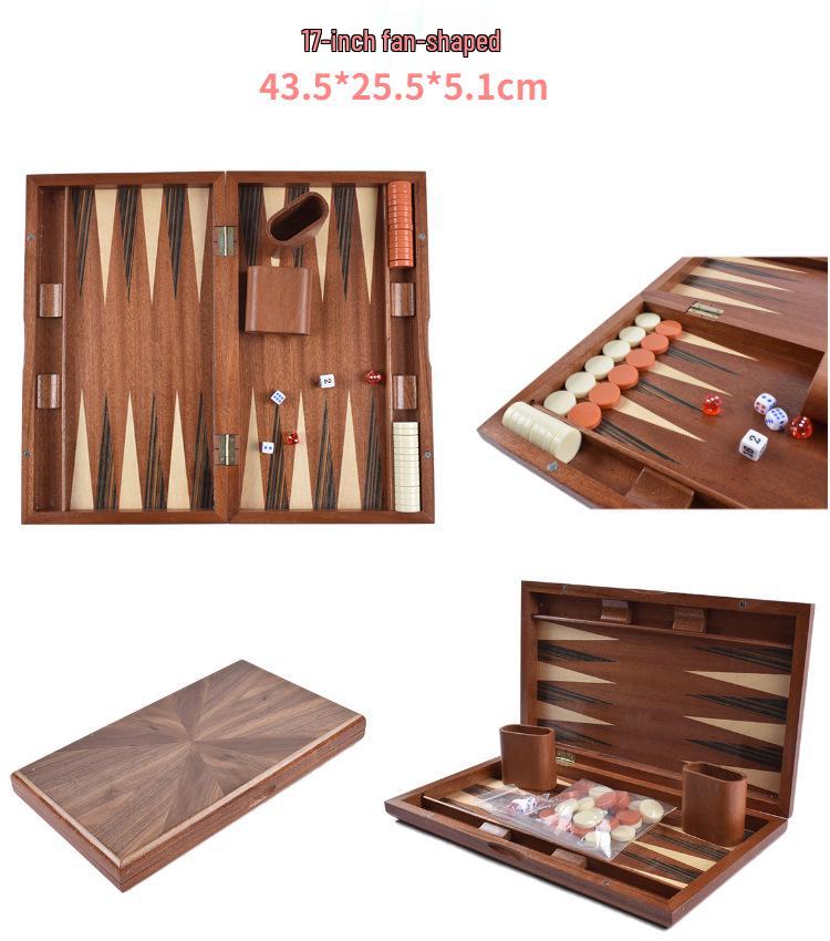 High-End Wooden Backgammon and Baccarat Card Set In Solid Wood Box