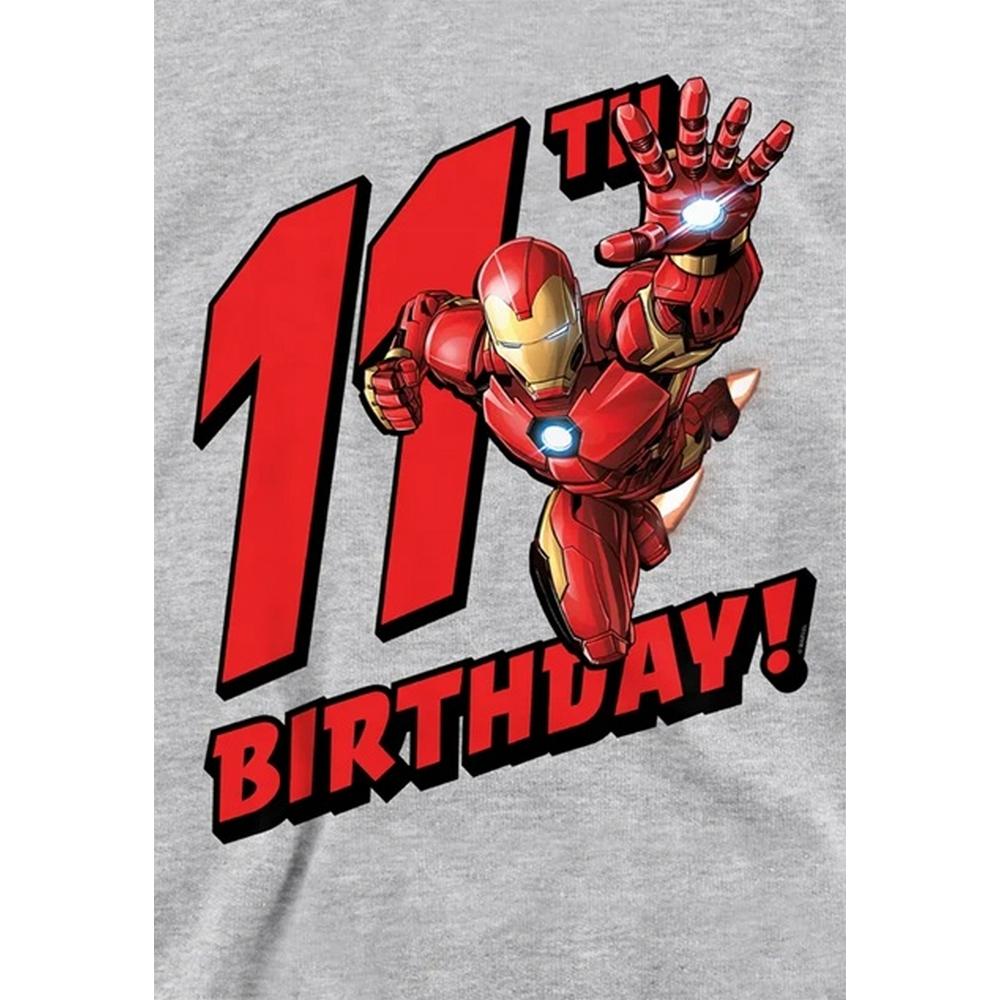 Marvel Childrens/Kids Iron Man Heather 11th Birthday Hoodie