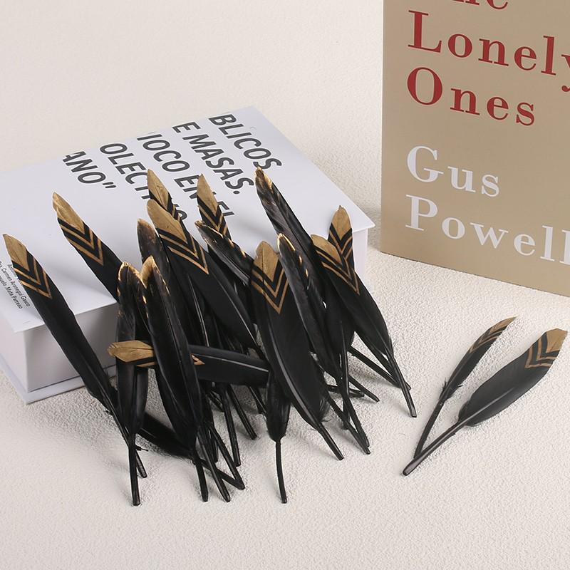 

Украшения из перьев своими руками: Большое плавающее золотое перо, маленький прямой нож, градиентное золотое перо-спрей