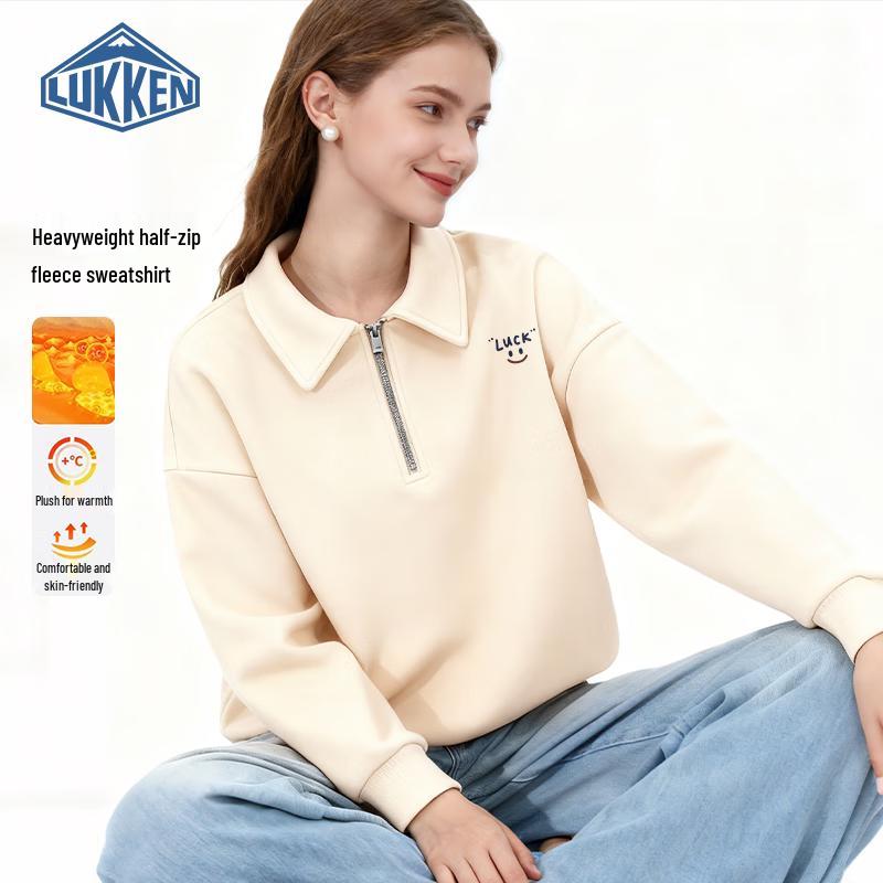 

LUKKEN Women s 2025 Winter Half-Zip Plush Lapel Sweatshirt XL
