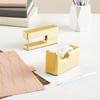2 Piece Matte Gold Stapler and Tape Dispenser Set for Home Office Decor, Classroom Supplies, Desk Accessories for Dorm Room, Students, Teachers,
