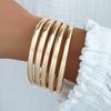 Set di 5 Braccialetti Minimalisti Dorati Lisci per Donna Impilabili Cerchi Rotondi Braccialetti Polsino Gioielli di Tendenza per Uso Quotidiano Regalo