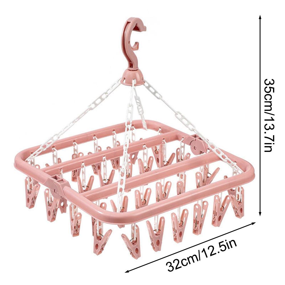 Folding Hangers Multi-Functional Windproof Socks Clip Drying Hangers Household Plastic Clothing Socks Drying Hangers