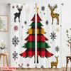 2 Stück, 2D-Ebene Druck Beliebte Vorhänge Buffalo Plaid Weihnachtsbaum (3) Strapazierfähiges Polyester (ohne Stange) Dekorationen für den Innenbereich