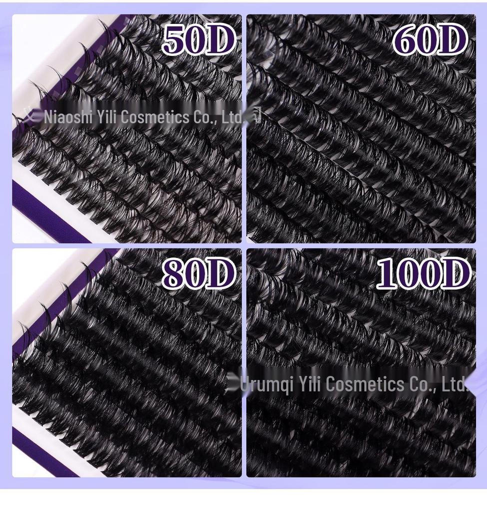 Natural 760 Cluster False Eyelashes - Curved Segmented & Self-Adhesive Individual Lashes