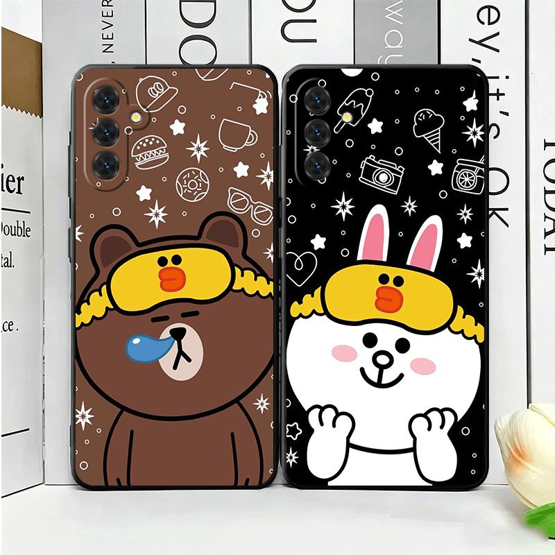 Cartoon Bear B-Browns C-Conys Soft Phone Case for Samsung A17 A37 A57 A16 A26 A36 A56 A15 A25 A35 A55 A14 A24 A34 A54 A13 A23 A3