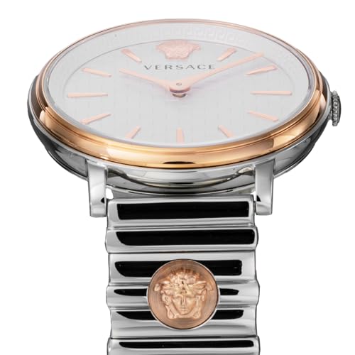 VERSACE Women's V Circle Watch VE8105022, Quartz Movement, Water Resistant, Sapphire Crystal, Stainless Steel