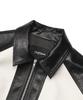 Doffjason Oversized Vegan Leather Rapid Two-Tone Jacket
