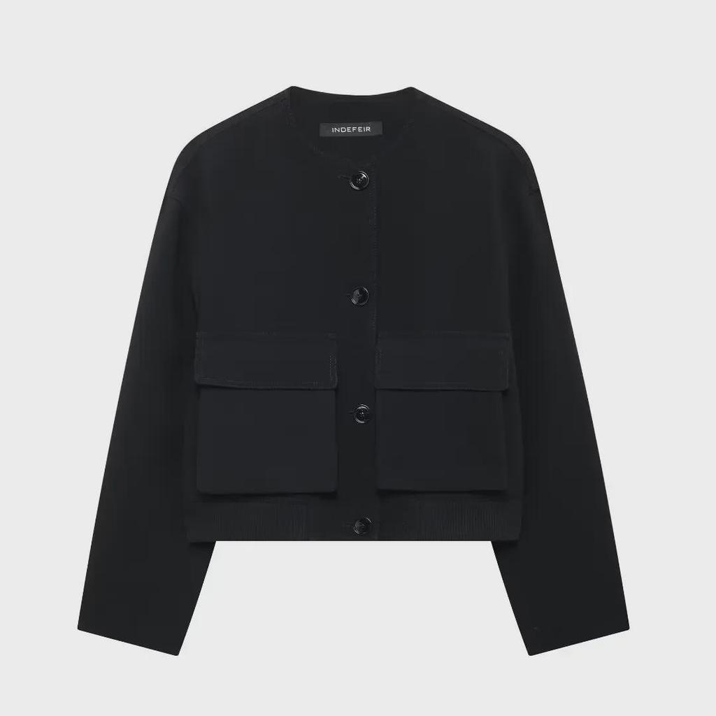 2024 Autumn Black Women's Casual Jacket with Pockets - European & American Style