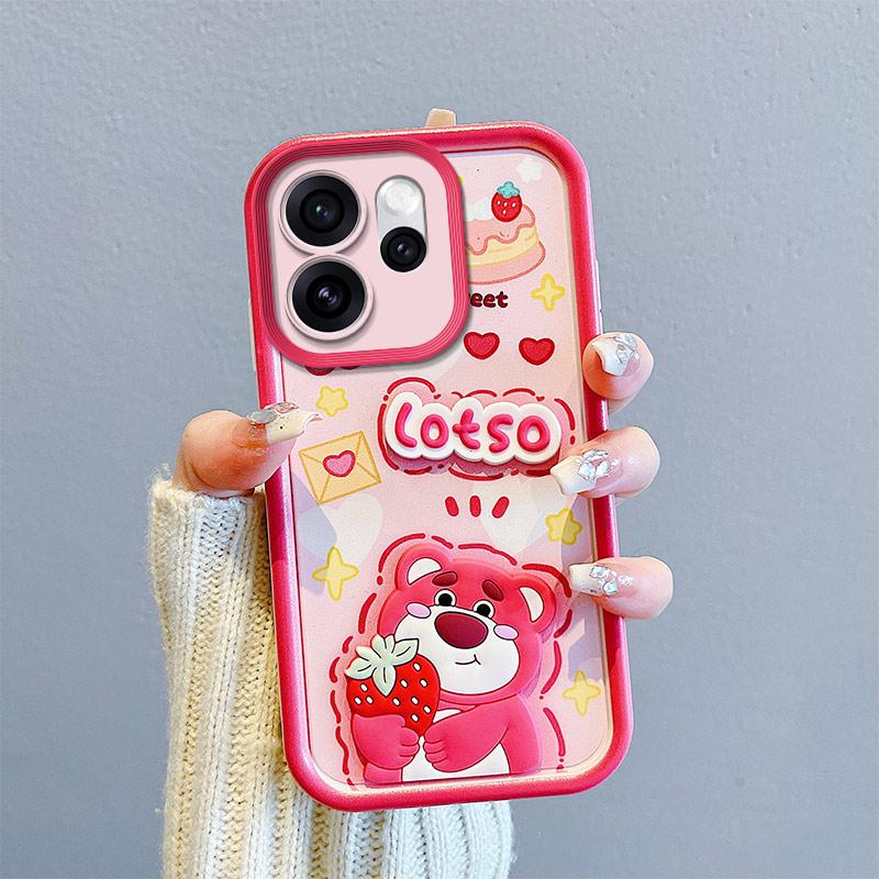 KEYSION Shockproof Case for OPPO Reno15 F 5G with Lanyard Soft Silicone Cute 3D Cartoon Doll Phone Back Cover for OPPO Reno 15F 5G