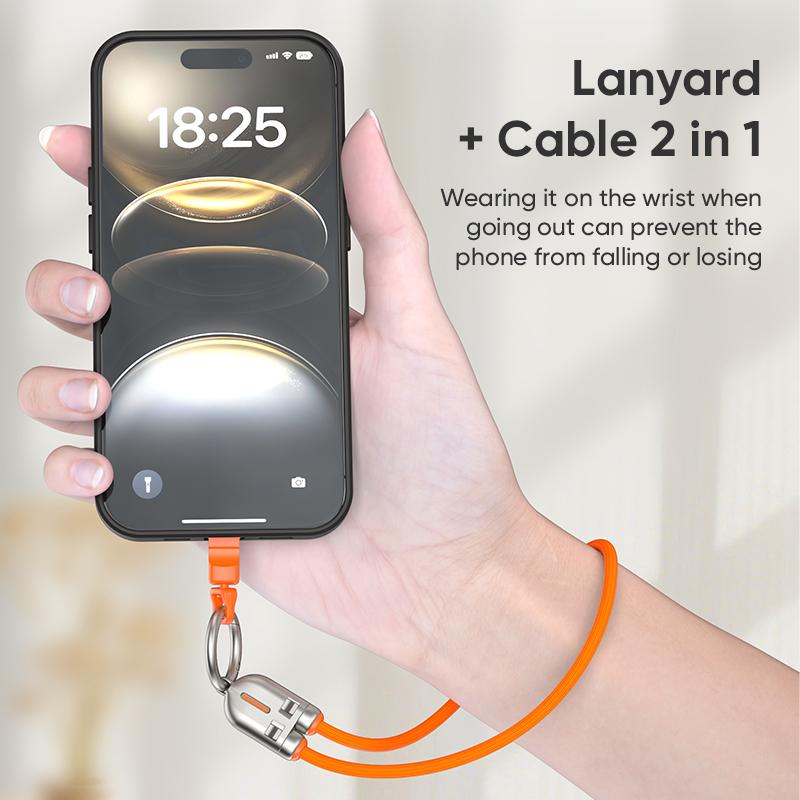 240W 48V 5A Type-C to Type-C Fast Charging Data Cable With Lanyard, USB-C Quick Charge Cord Compatible With iPhone16, Samsung, Huawei & MacBook