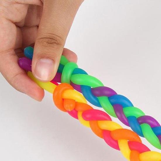 50/100Pcs Colorful Elastic Rope Sensory Toy Kids Adults Stress Anxiety Relief TPR Stretchy Noodle Fidget String Toy Party Favors