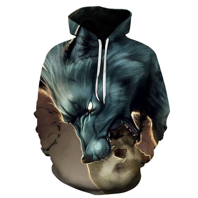 3D Printed Hoodies Animal Wolf Hoodie Men Sweatshirt Women Harajuku Pullovers Casual Sale Clothes Streetwear Men Clothing