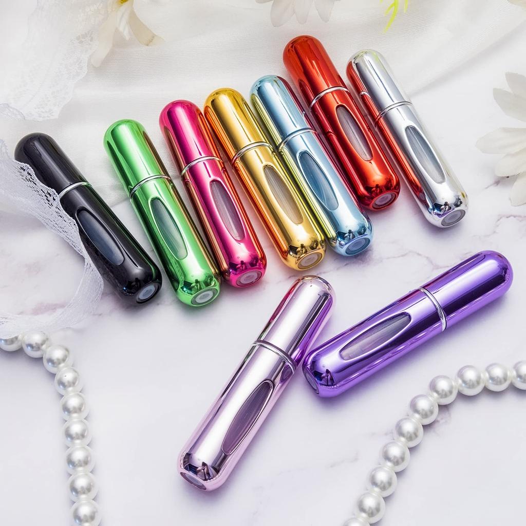 4-częściowy przenośny atomizer do perfum z możliwością ponownego napełniania, etui na perfumy w sprayu do podróży i na wyjścia