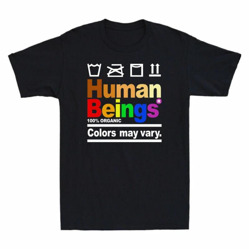 Human Beings 100% Organic Colors May Vary Shirt Funny Gift Men s Cotton T-Shirt S