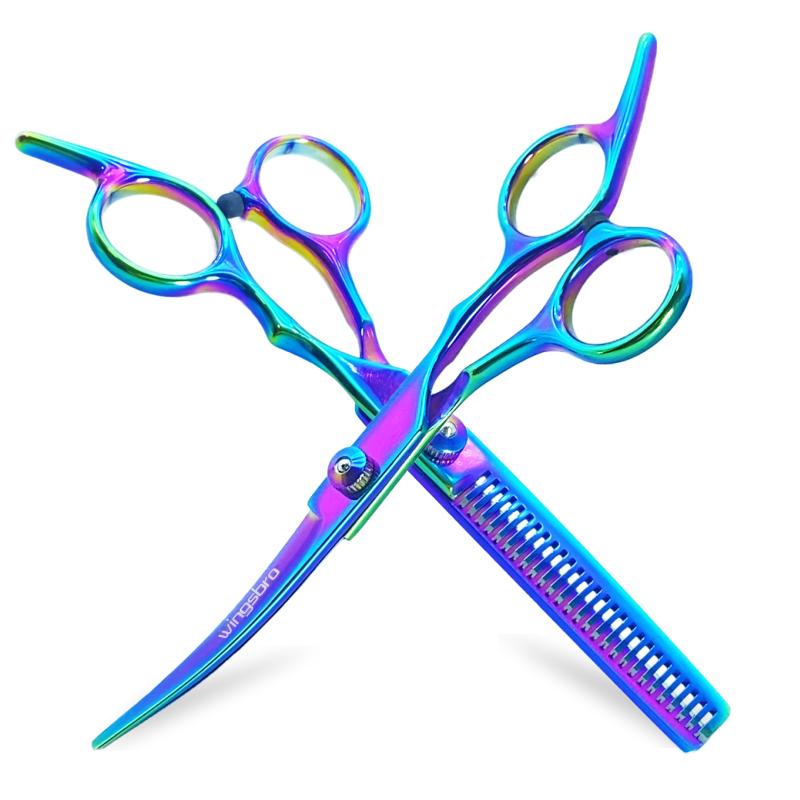 Set Foarfece Profesionale pentru Toaletarea Câinilor 6.5" Foarfecă Dreaptă Foarfecă Curvă de Rărit Foarfecă Curvă Foarfecă Curvă Chunkers tăietură animal de companie