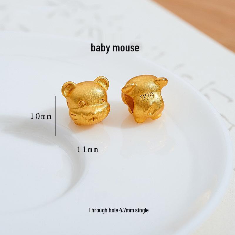 Vietnam Znamení Zvěrokruhu Pozlacené Korálky & Náramek z Červené Šňůrky DIY Sada - Distanční Korálky a Přívěsky s Velkým Otvorem