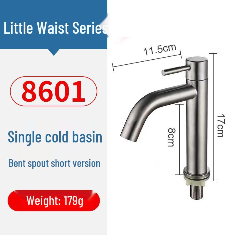 

304 Stainless Steel Bathroom Faucet for Hot/Cold Water Without Soft Water Hose