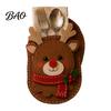 Gingerbread Table Accent Christmas Felt Cutlery Holder DIY Kit, Holiday Flatware Pouch Craft Setting Organizer Set, Handmade Utensil Sleeve for Dinner