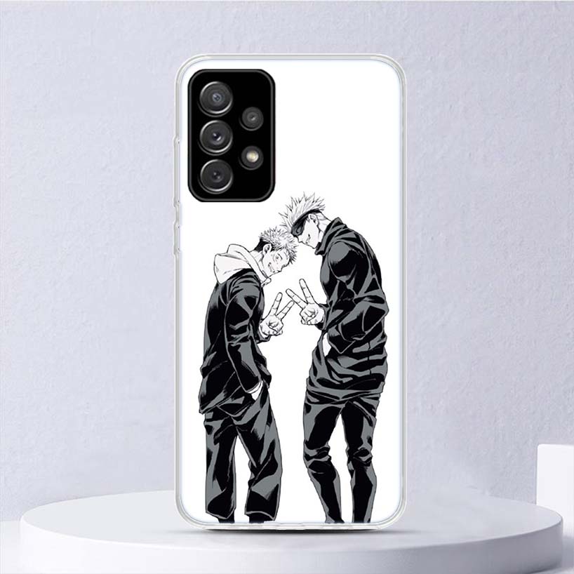 Black White Kaisen J-Jujutsu Soft Case For Samsung Galaxy A16 A15 A14 A13 A56 A55 A54 A53 Phone Cover A26 A36 A25 A35 A24 A34 A2