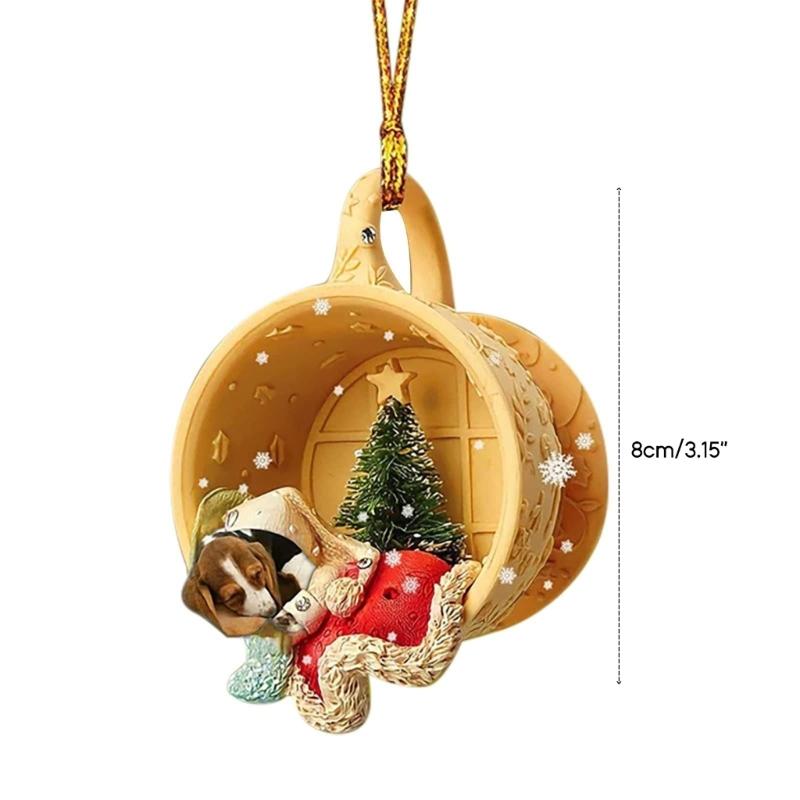 Lovely Christmas Dogs Animal Drop Ornaments Gifts Christmas Tree DIY Pendant HangingSign Decoration Home Car Accessories