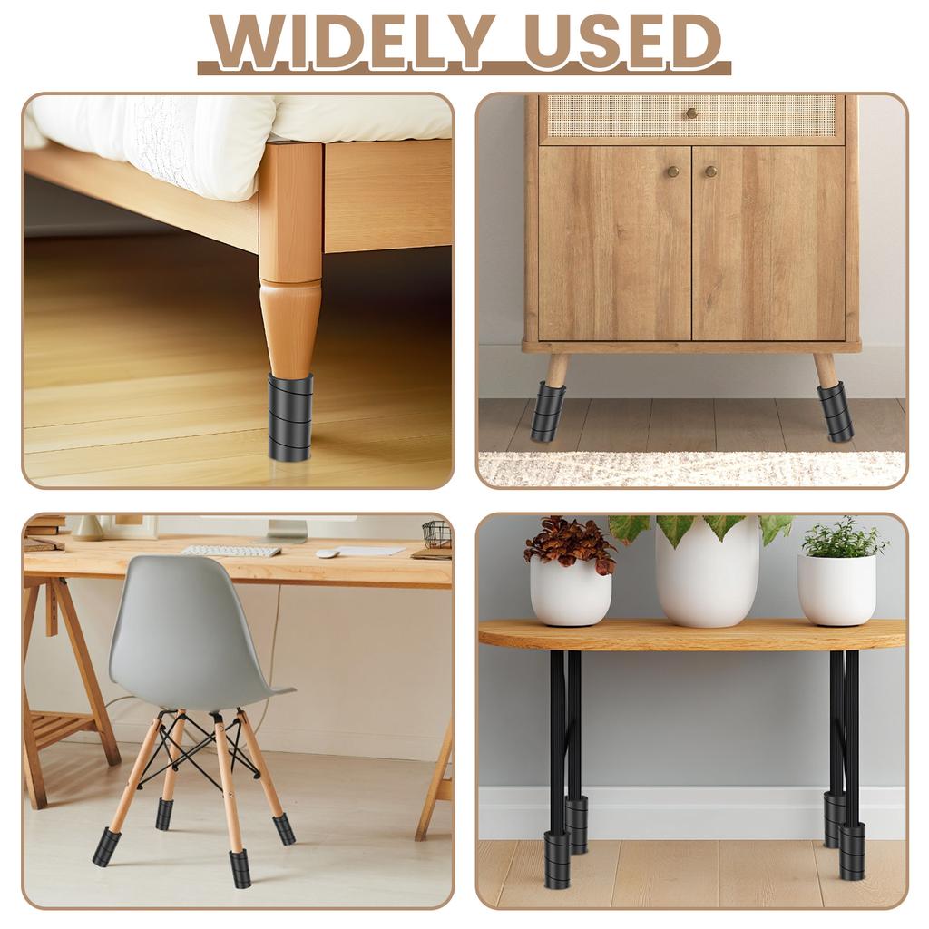 4Pcs Bed Frame Toe Protector Rubber Furniture Leg Covers Universal Bed Frame Toe Guard for Hard Furniture Legs Bed Corner Guards