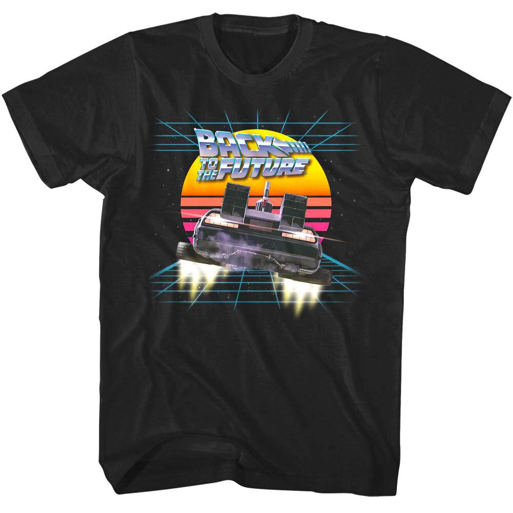Back to The Future 80 Synthwave Sunset Men T Shirt XL