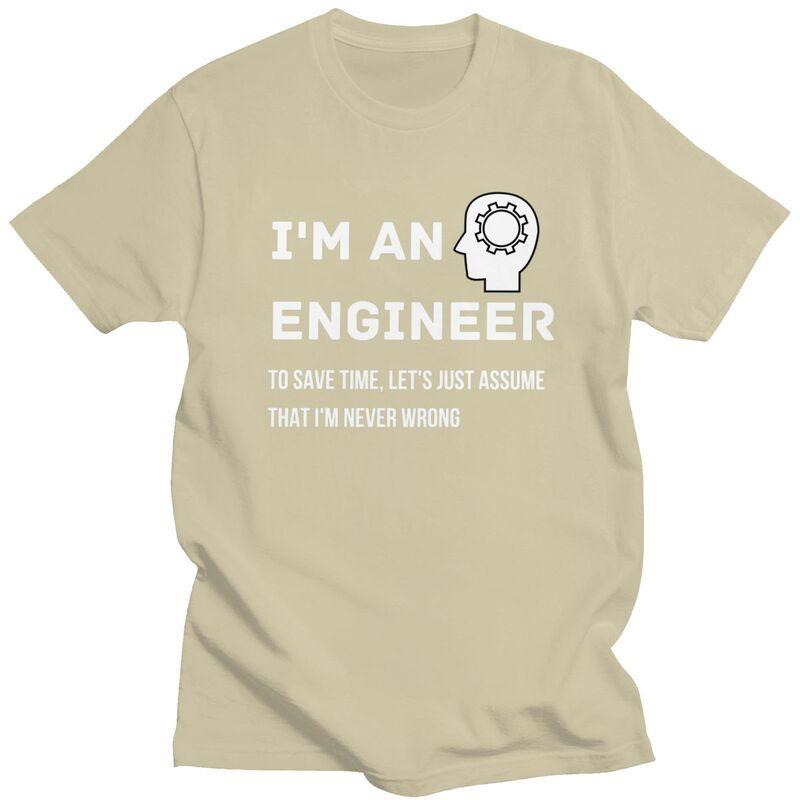Custom Im An Engineer Tshirt for Men Short Sleeves T Shirt Fashion Tshirt Slim Fit 100 Cotton Tee Gift