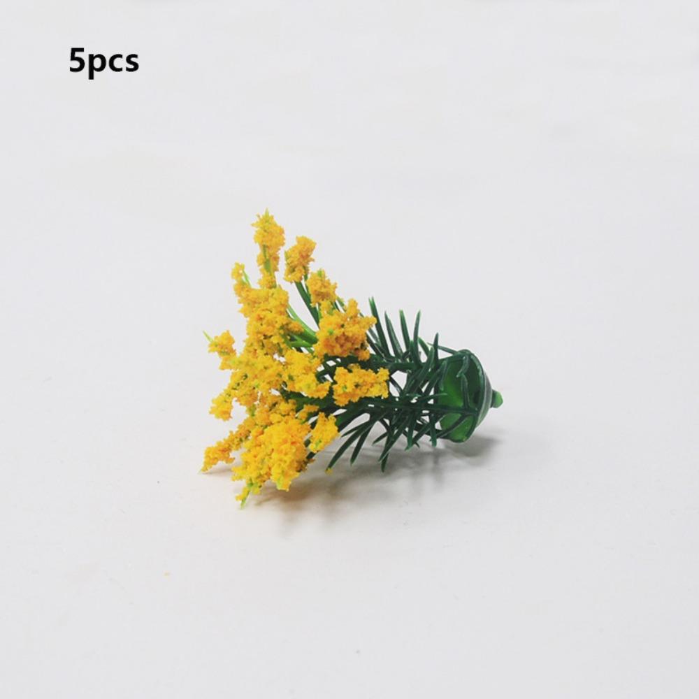 5pcs Mixed Colorful Miniature Flower Cluster Plastic Outdoor Scene Materials New Sand Table Model