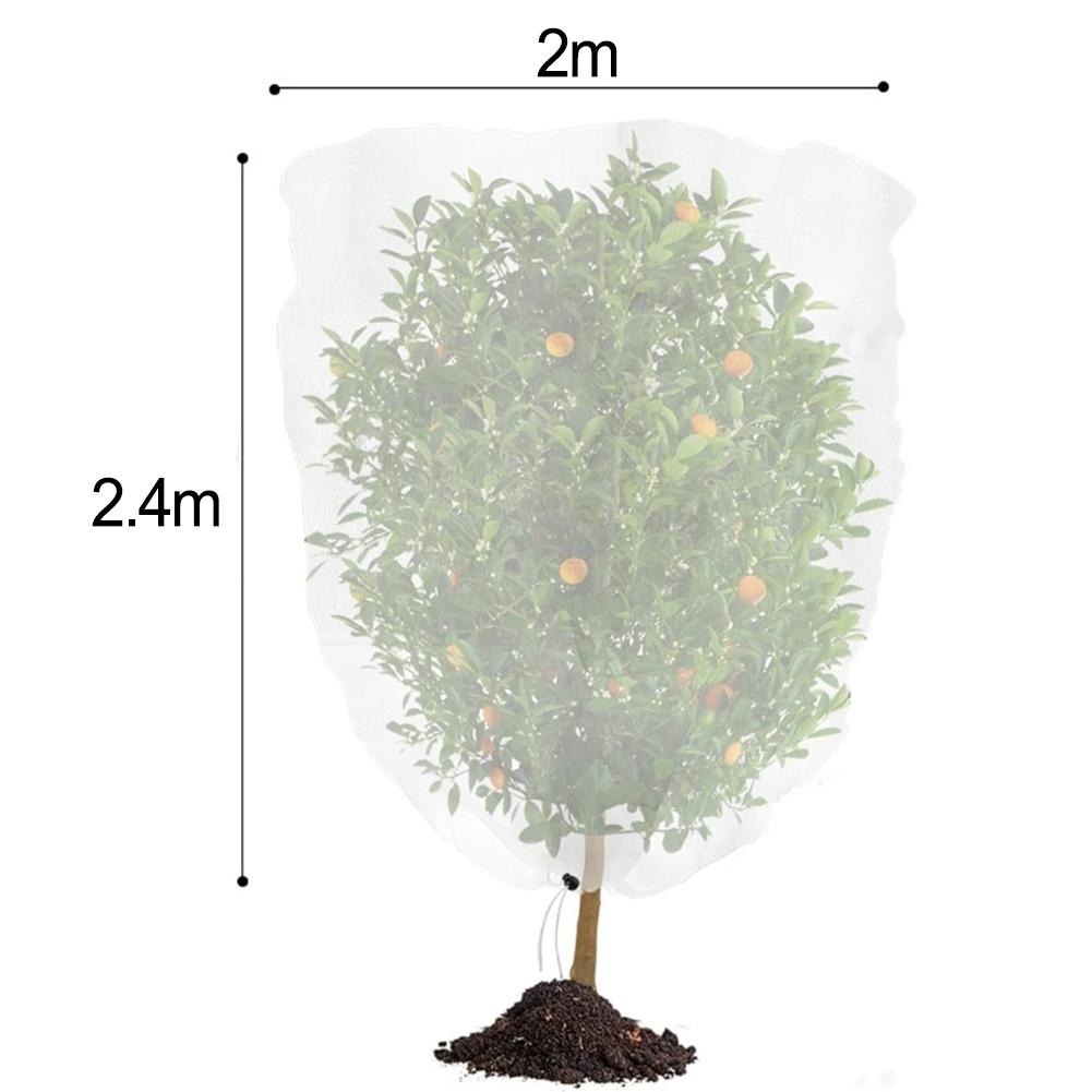 White plant mesh net cover with zipper and drawstring protects fruit trees vegetable fields and flowers from and harm 2x2.4m
