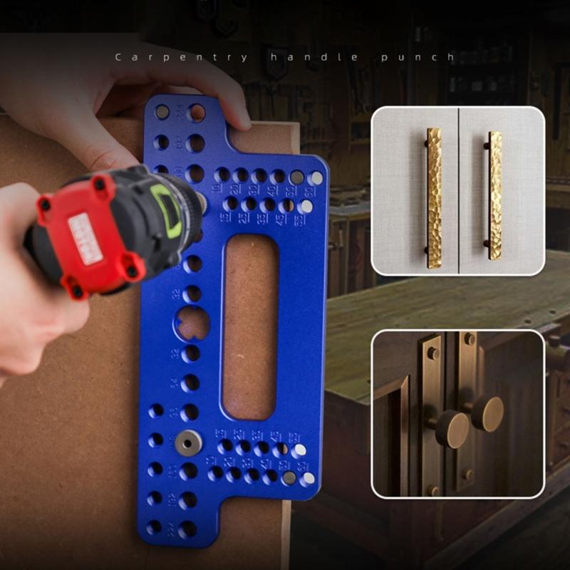 Adjustable Door Drawer Handle Knob Pull Drill Template Woodworking Tool for Carpenter Work Layout and Measuring Tools