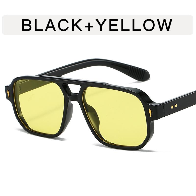 European American Style Sunglasses Women Double Bridge Rivets Decoration Men's Glasses Driving Hiking Man Sun Glass