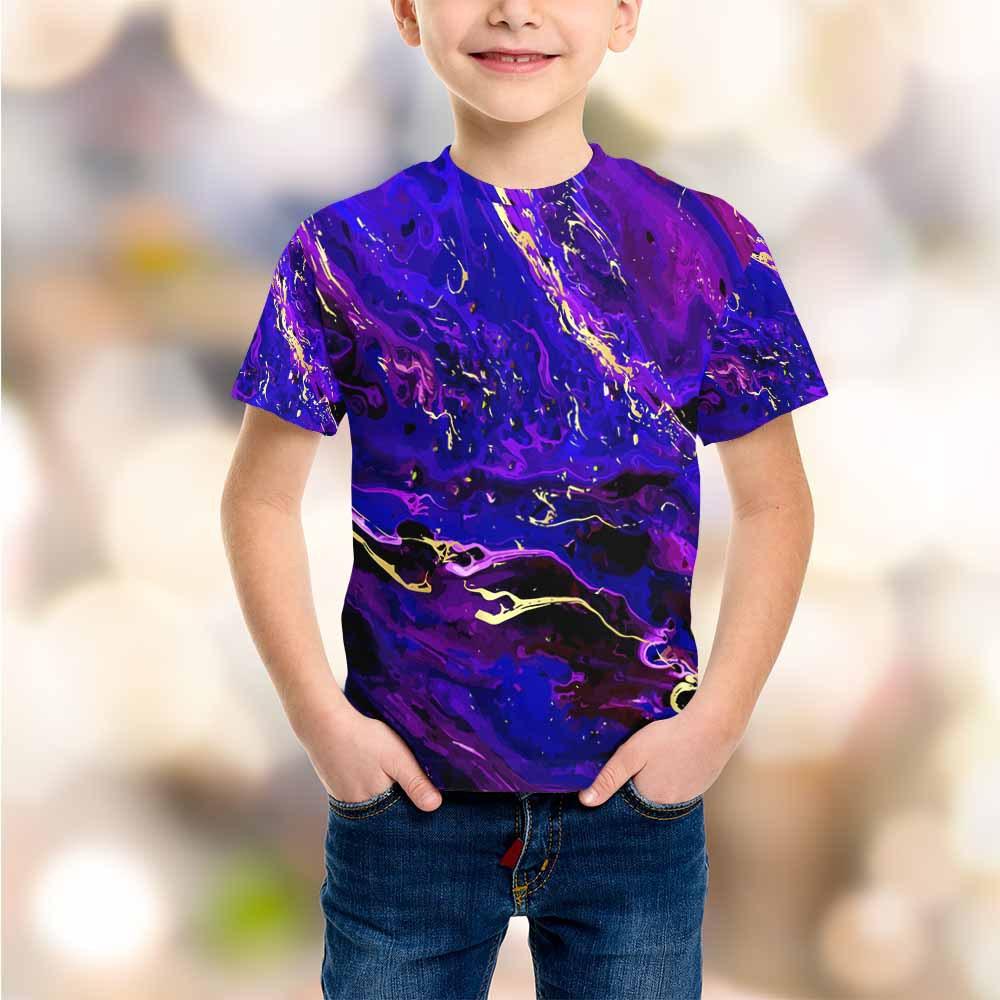 Summer Round Neck 3D Printed Top Fashionable Casual Short Sleeved Children's Boy T-shirts