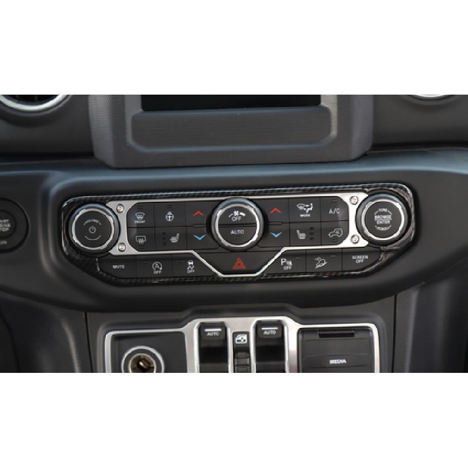 Carbon Fiber Center Control Air Condition Switch Cover for Jeep Wrangler JL JLU