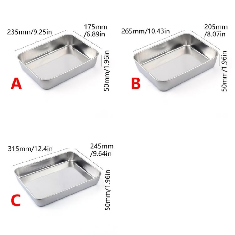 Kitchen BBQ Pan Plate Oven Rack Stainless Steel Baking Pan Dish With Cover for Baking And Refrigerator Organization